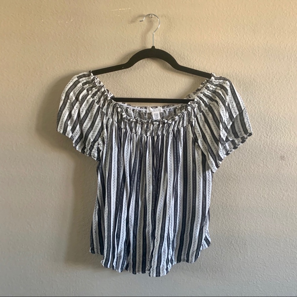 Striped Off The Shoulder Top
